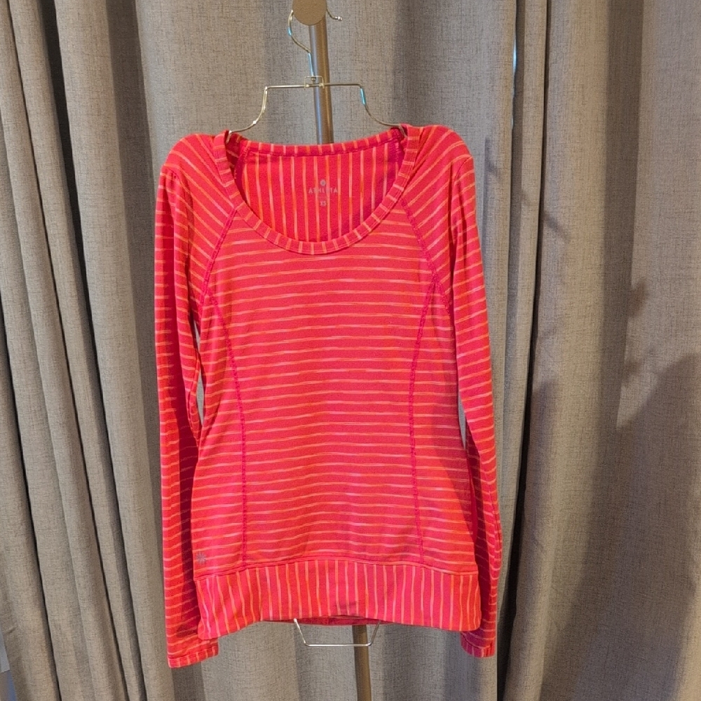 Athleta Pink and Orange Striped Top